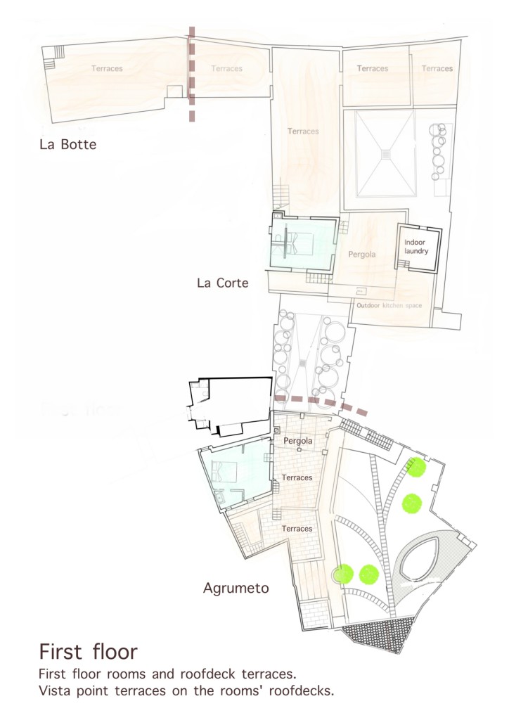 Plan du premier étage de La Casa Grande location de vacences